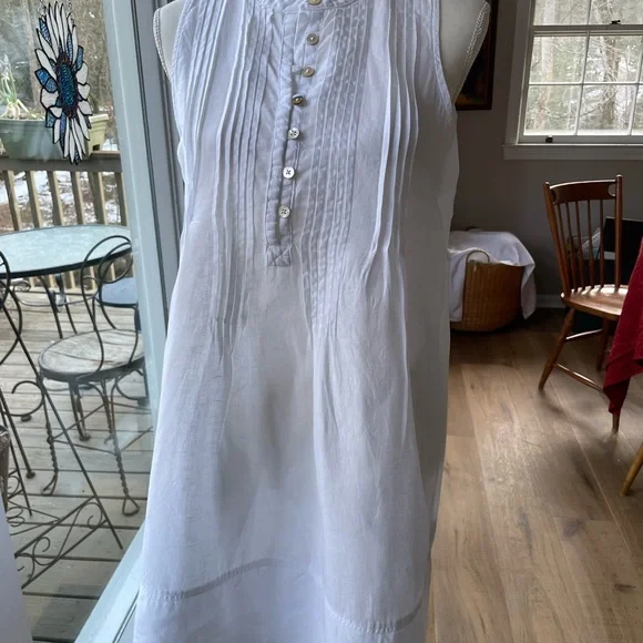 Quince White Button-Front Mini Dress - Picture 8 of 11